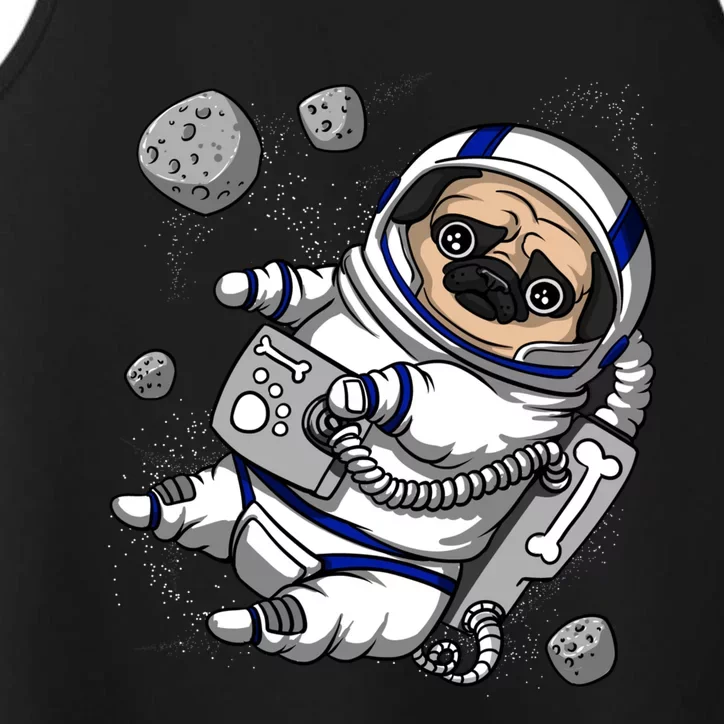 Pug Dog Astronaut Funny Space Cosmic Girl Boy Performance Tank