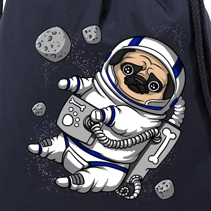 Pug Dog Astronaut Funny Space Cosmic Girl Boy Drawstring Bag