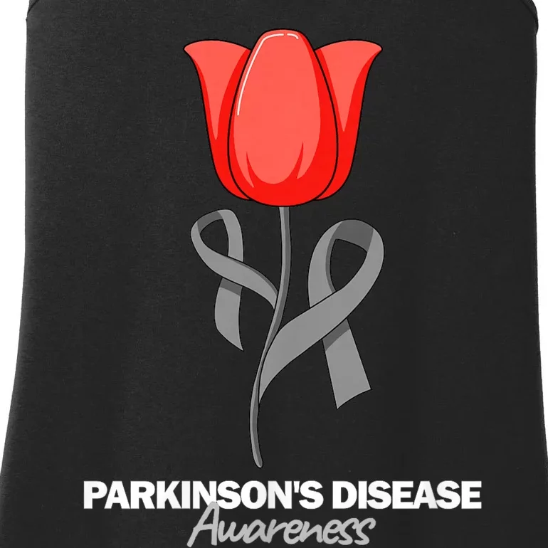 ParkinsonS Disease Awareness April Month Red Tulip Ladies Essential Tank