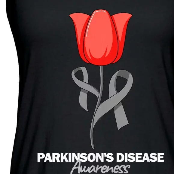 ParkinsonS Disease Awareness April Month Red Tulip Ladies Essential Flowy Tank