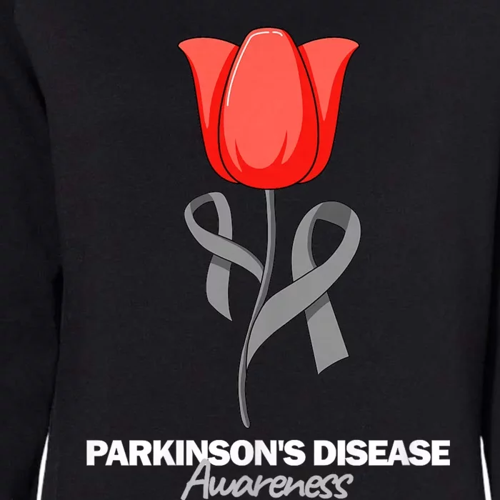 ParkinsonS Disease Awareness April Month Red Tulip Womens California Wash Sweatshirt