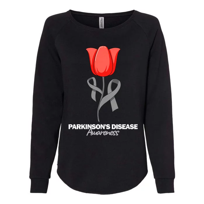 ParkinsonS Disease Awareness April Month Red Tulip Womens California Wash Sweatshirt