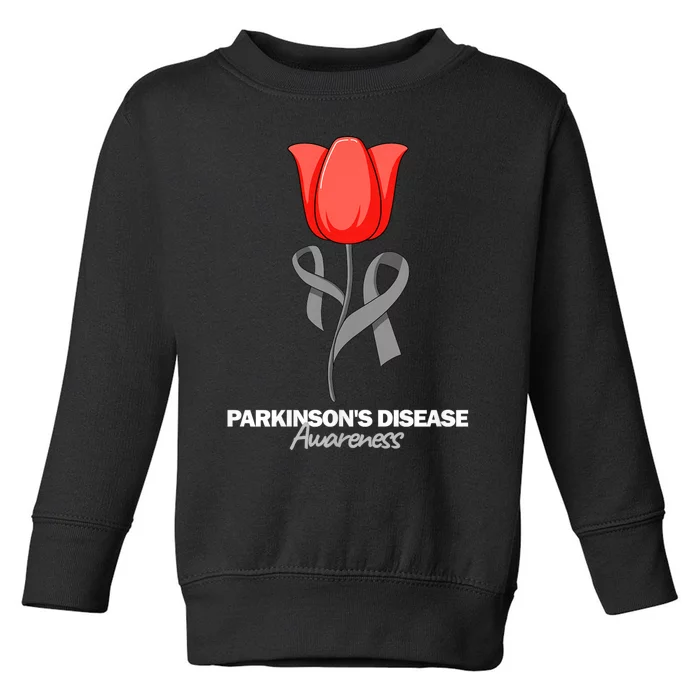 ParkinsonS Disease Awareness April Month Red Tulip Toddler Sweatshirt