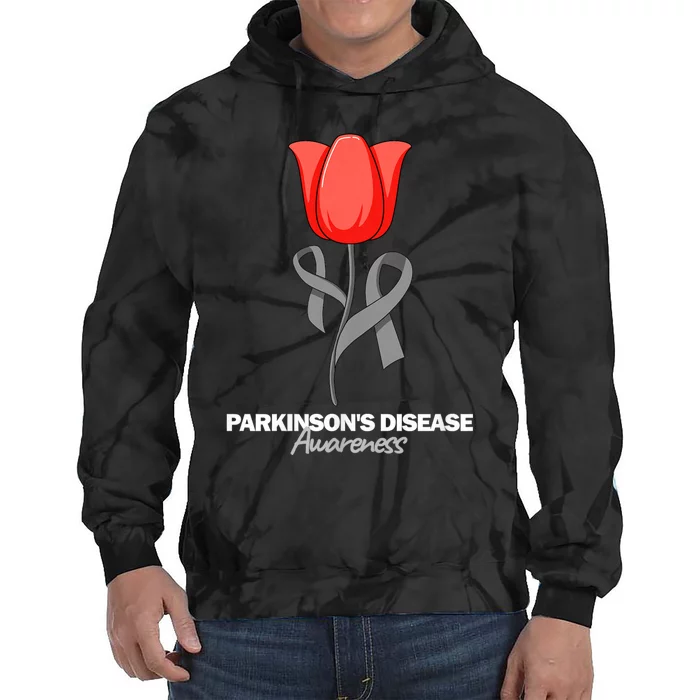 ParkinsonS Disease Awareness April Month Red Tulip Tie Dye Hoodie