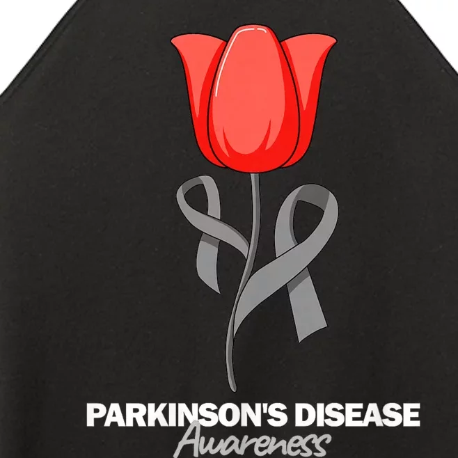 ParkinsonS Disease Awareness April Month Red Tulip Women’s Perfect Tri Rocker Tank