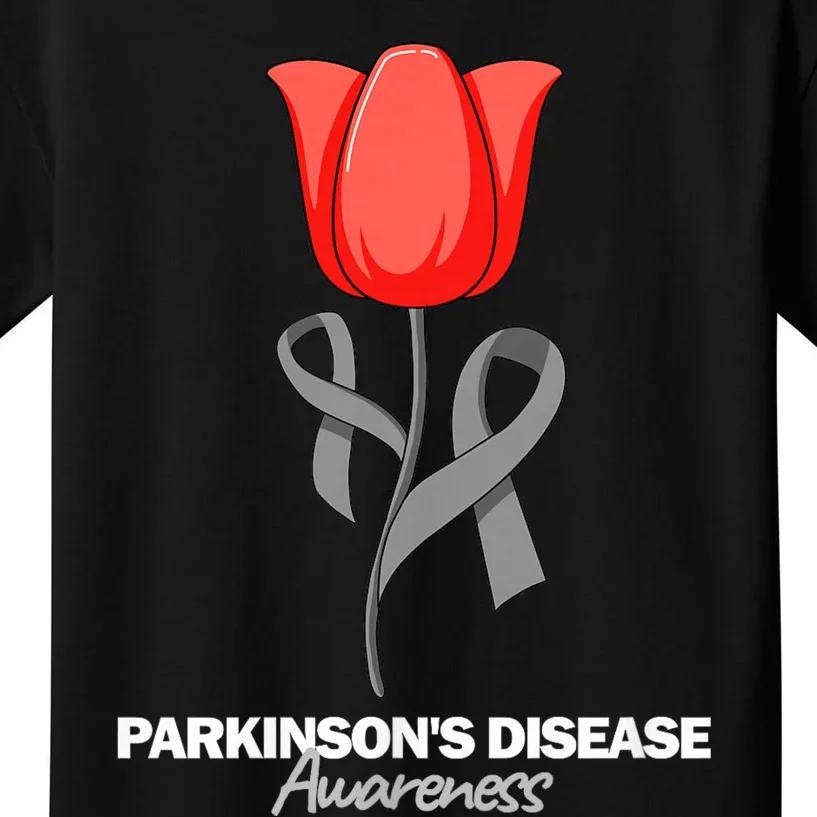 ParkinsonS Disease Awareness April Month Red Tulip Kids T-Shirt