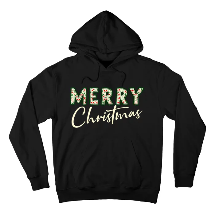 Pretty Decorative And Stylish Applique Style Merry Christmas Tank Top Hoodie