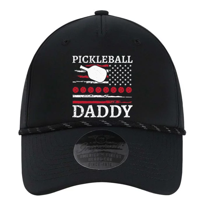 Pickleball Daddy American Flag Dad Funny Retired Sport Performance The Dyno Cap