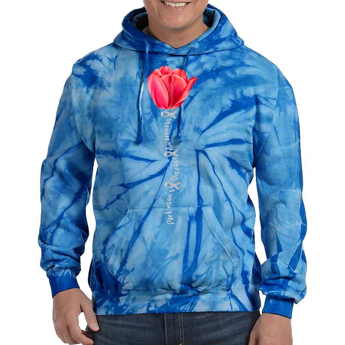 ParkinsonS Disease Awareness Tulip April Month Cool Gift Tie Dye Hoodie