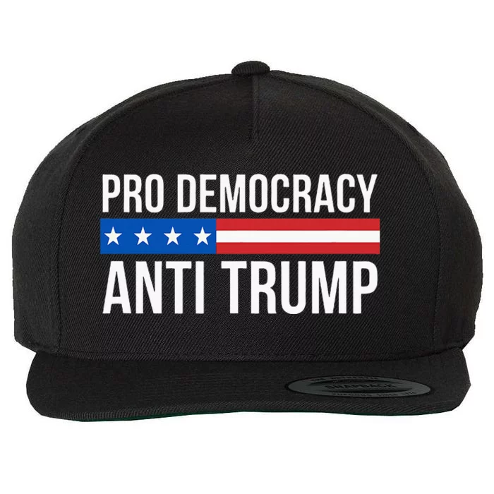 Pro Democracy Anti Trump Wool Snapback Cap