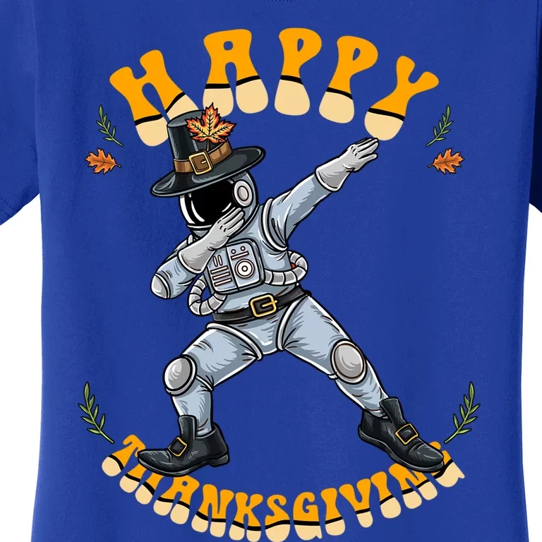 Pilgrim Dabbing Astronaut Happy Thanksgiving Gift Women's T-Shirt