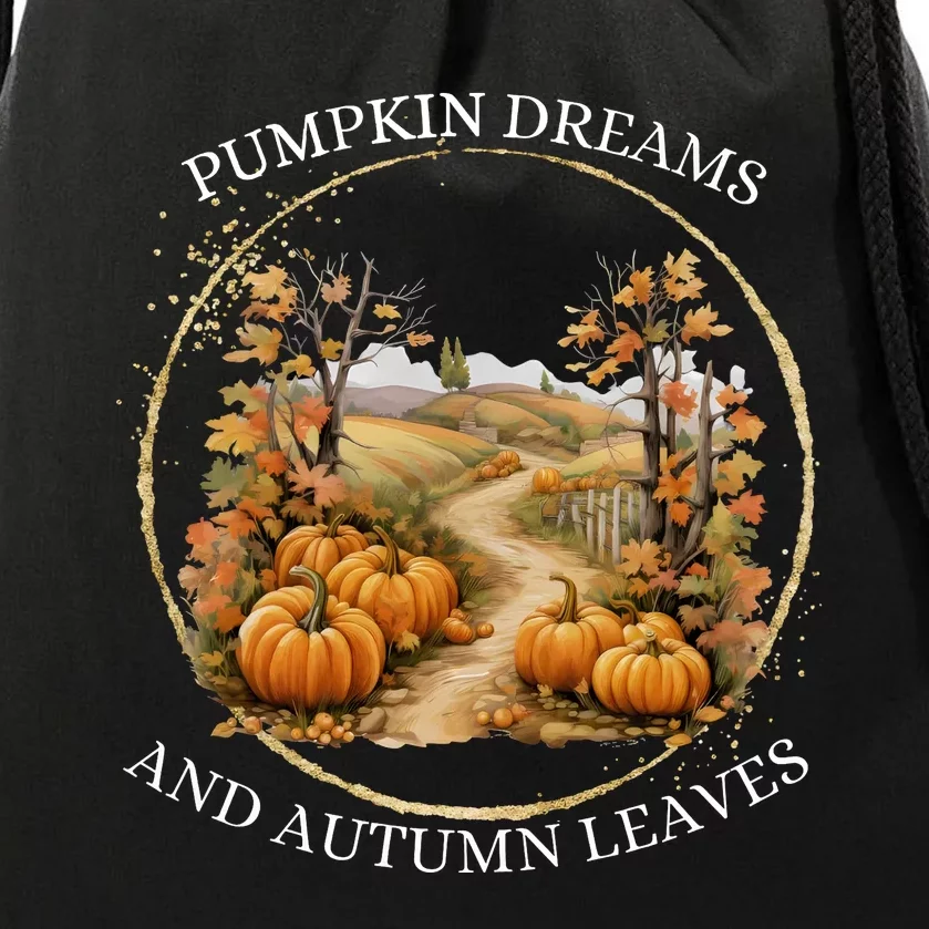 Pumpkin Dreams And Fall Dreams Drawstring Bag