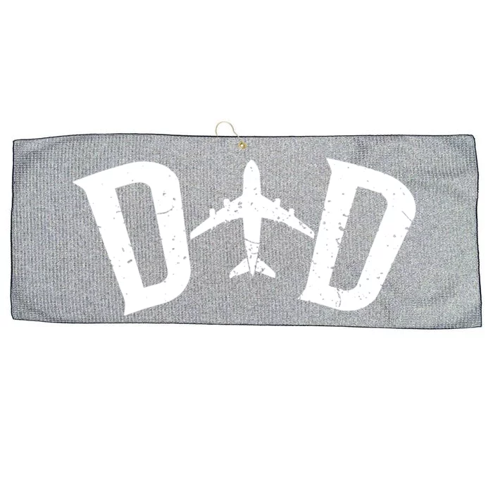 Pilot Dad Airplane Couple Family Father Matching Large Microfiber Waffle Golf Towel