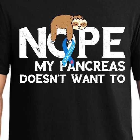 Pancreas Diabetes Awareness Blood Sugar Diabetic Sloth T1D Pajama Set