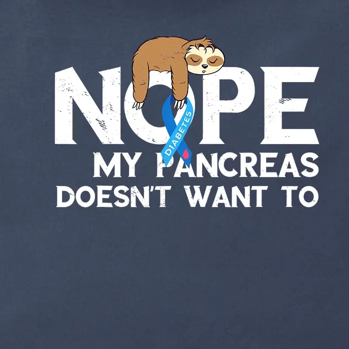 Pancreas Diabetes Awareness Blood Sugar Diabetic Sloth T1D Zip Tote Bag