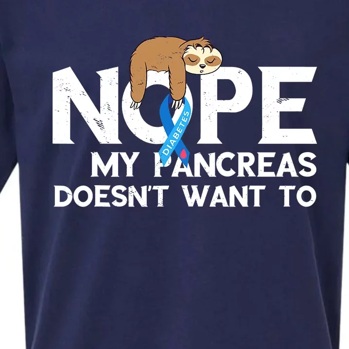 Pancreas Diabetes Awareness Blood Sugar Diabetic Sloth T1D Sueded Cloud Jersey T-Shirt