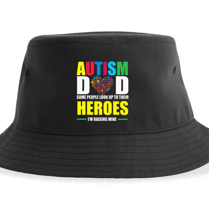 Proud Dad Autism Awareness Family Matching Sustainable Bucket Hat