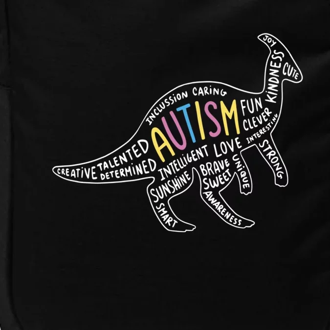 Parasaurolophus Dinosaur Autism Characteristics Walk Meme Gift Impact Tech Backpack