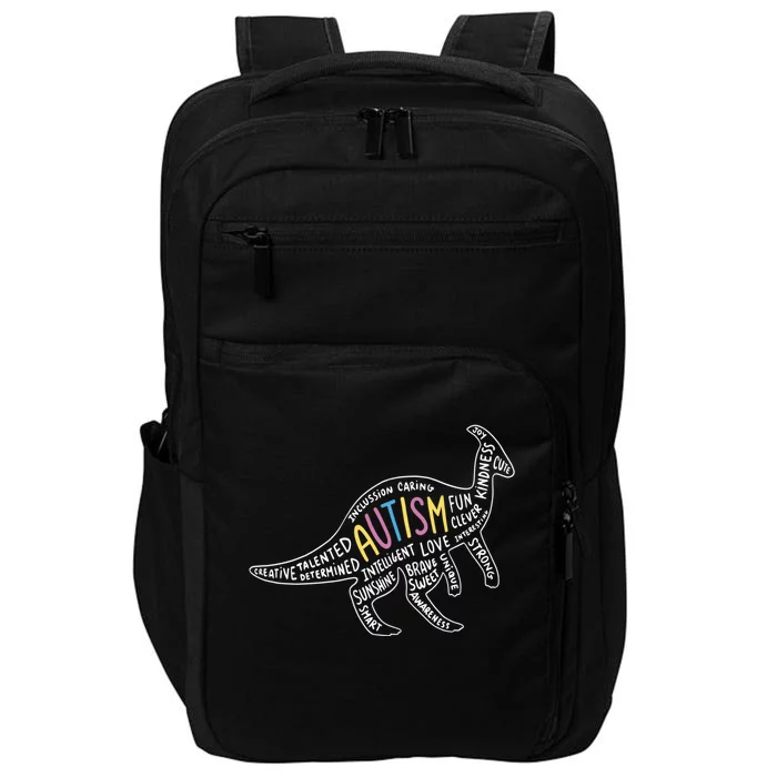 Parasaurolophus Dinosaur Autism Characteristics Walk Meme Gift Impact Tech Backpack