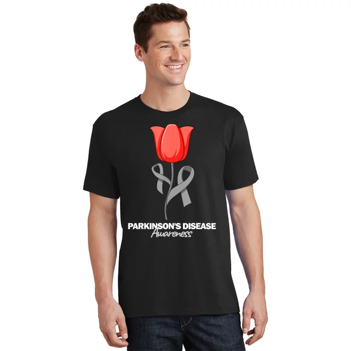 ParkinsonS Disease Awareness April Month Red Tulip T-Shirt