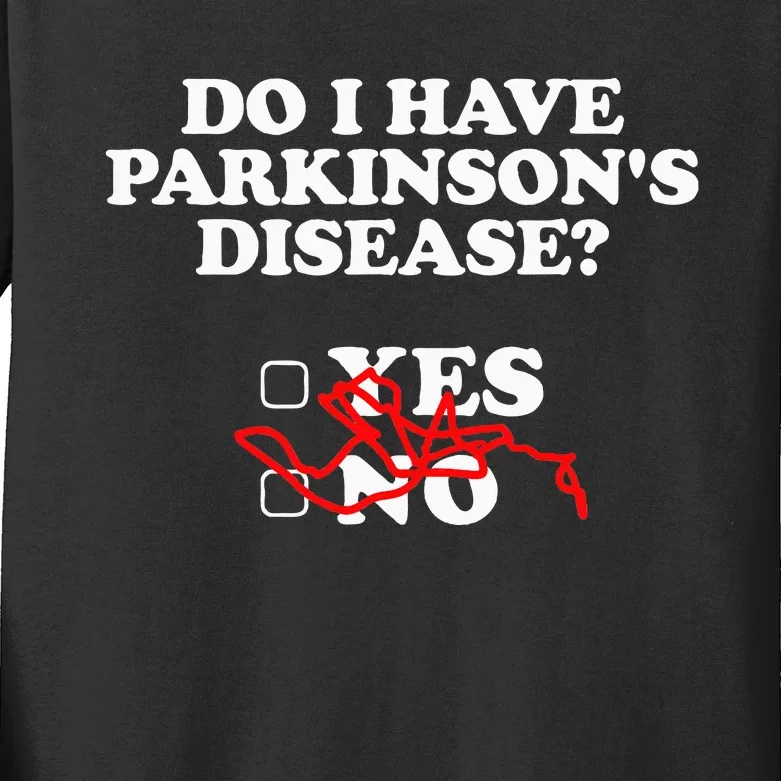 Parkinsons Disease Awareness Yes No Warrior Survivor Kids Long Sleeve Shirt