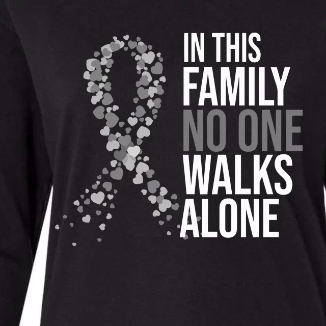 ParkinsonS Disease Awareness In This Family No One Walks Alone Womens Cotton Relaxed Long Sleeve T-Shirt