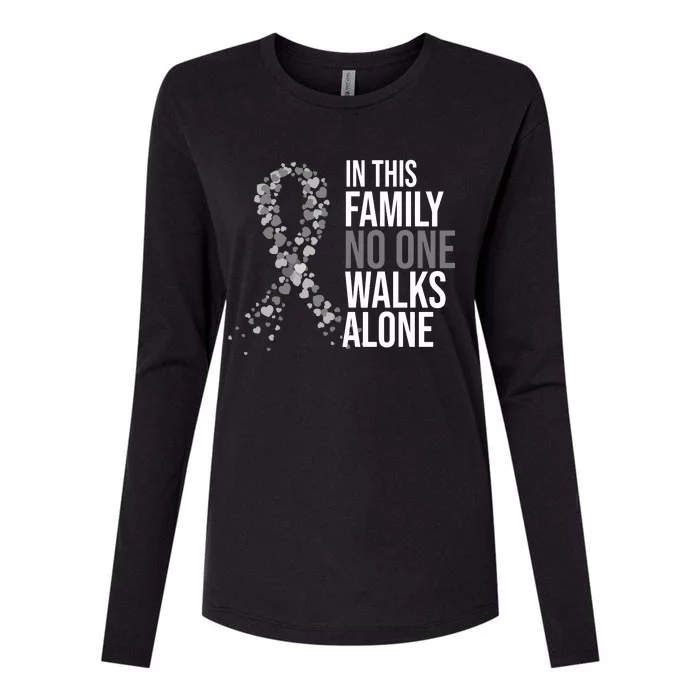 ParkinsonS Disease Awareness In This Family No One Walks Alone Womens Cotton Relaxed Long Sleeve T-Shirt