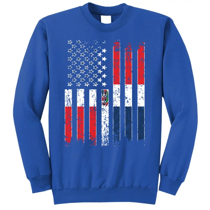 Proud Dominican American Flag Dominican Republic Usa Funny Gift Tall Sweatshirt