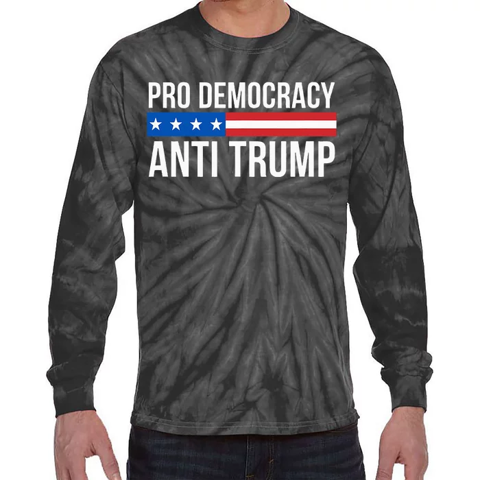 Pro Democracy Anti Trump Tie-Dye Long Sleeve Shirt