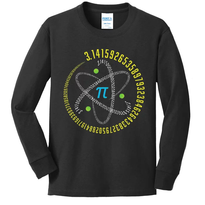 PI Day Atom PI Math Geek Science Lovers Kids Long Sleeve Shirt