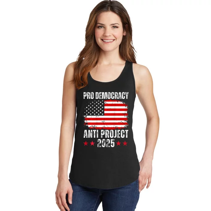 Pro Democracy Anti Project 2025 Stop Project 2025 Ladies Essential Tank