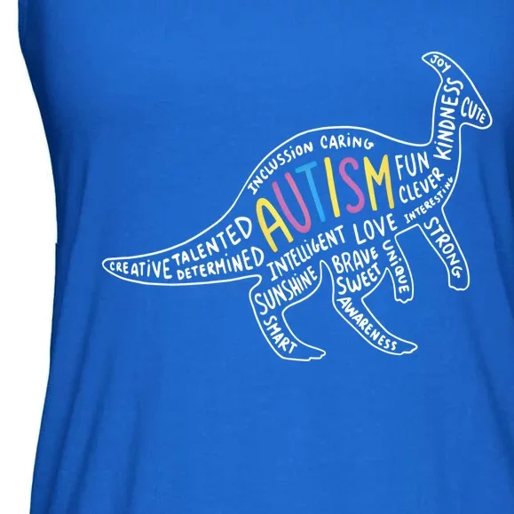 Parasaurolophus Dinosaur Autism Characteristics Walk Meme Meaningful Gift Ladies Essential Flowy Tank