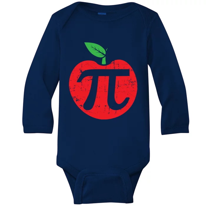 Pi Day Apple Pie Pun 3 14 Cute Math Lover Teacher Baker Gift Baby Long Sleeve Bodysuit