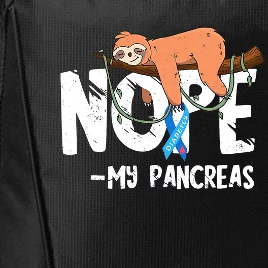 Pancreas Diabetes Awareness Blood Sugar Diabetic Sloth T1D City Backpack