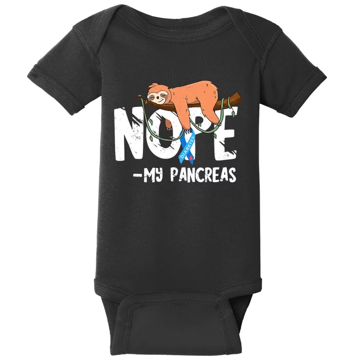 Pancreas Diabetes Awareness Blood Sugar Diabetic Sloth T1D Baby Bodysuit