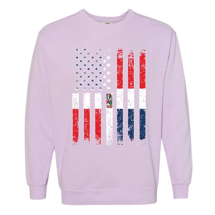 Proud Dominican American Flag Dominican Republic Usa Meaningful Gift Garment-Dyed Sweatshirt