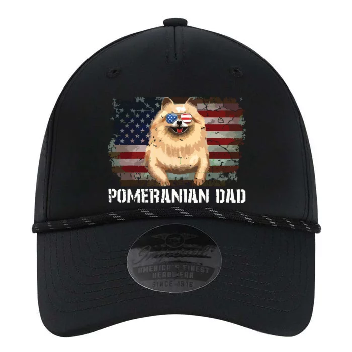 Pomeranian Dad American Pomeranian Dog US Flag 4th Of July Performance The Dyno Cap