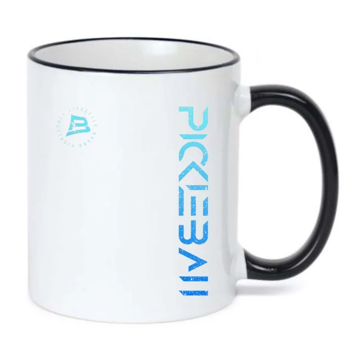 Pickleball Distressed Blue Gradient Casual Design Black Color Changing Mug