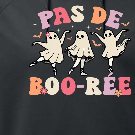 Pas De BooréE Ghost Ballet Dancer Halloween Dance Teacher Performance Fleece Hoodie