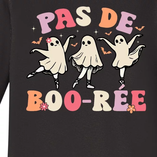 Pas De BooréE Ghost Ballet Dancer Halloween Dance Teacher Baby Long Sleeve Bodysuit