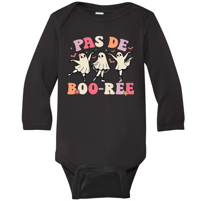 Pas De BooréE Ghost Ballet Dancer Halloween Dance Teacher Baby Long Sleeve Bodysuit