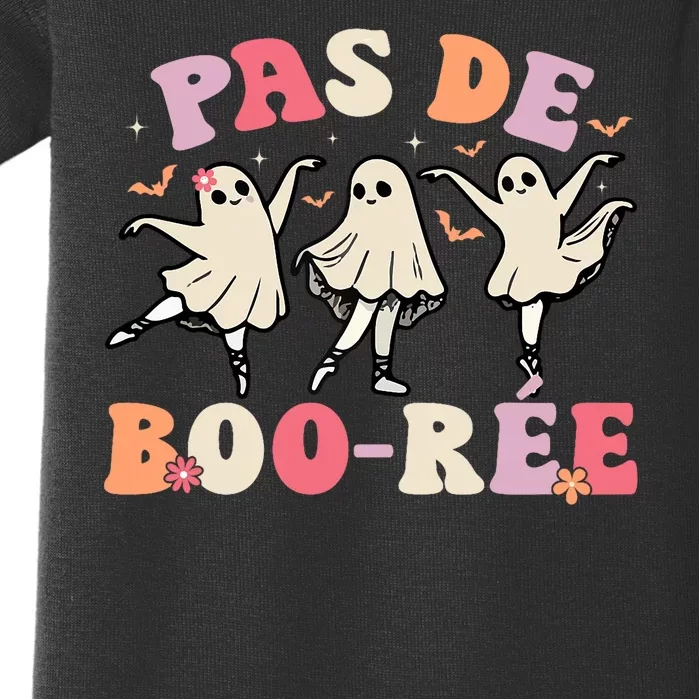 Pas De BooréE Ghost Ballet Dancer Halloween Dance Teacher Baby Bodysuit