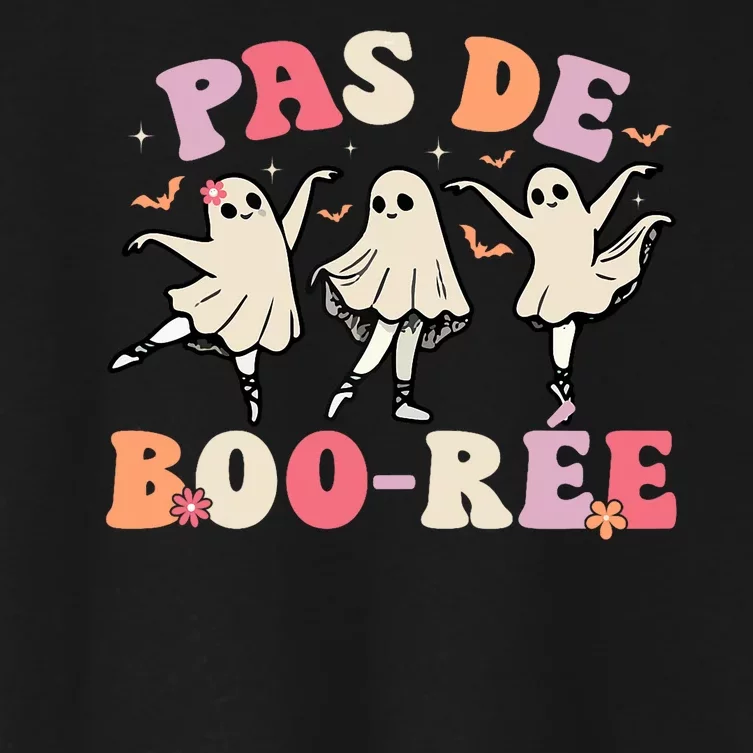 Pas De BooréE Ghost Ballet Dancer Halloween Dance Teacher Women's Crop Top Tee