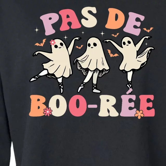 Pas De BooréE Ghost Ballet Dancer Halloween Dance Teacher Cropped Pullover Crew