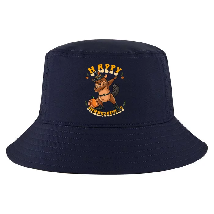 Pilgrim Dabbing Beaver Happy Thanksgiving Gift Cool Comfort Performance Bucket Hat