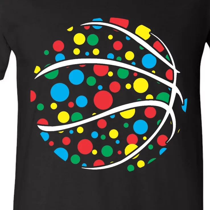 Polka Dots Basketball International Dot Day V-Neck T-Shirt