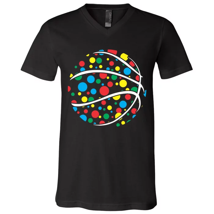 Polka Dots Basketball International Dot Day V-Neck T-Shirt