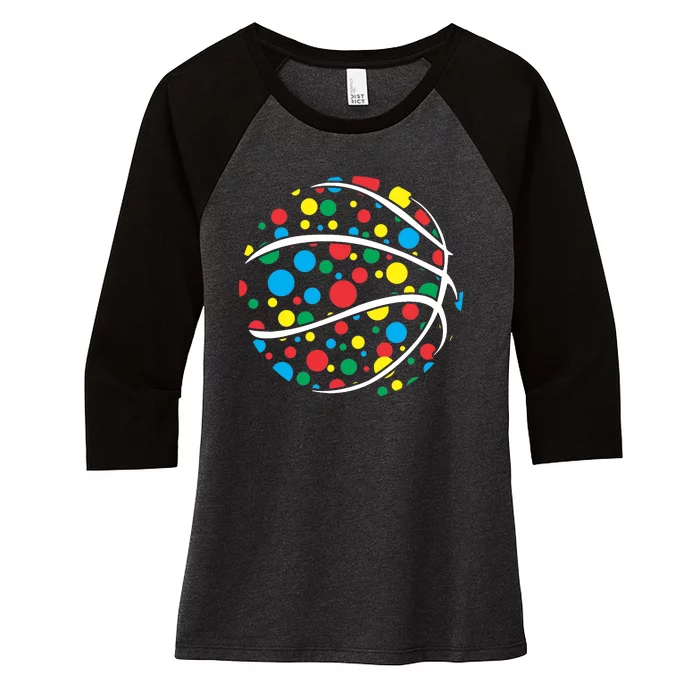 Polka Dots Basketball International Dot Day Women's Tri-Blend 3/4-Sleeve Raglan Shirt