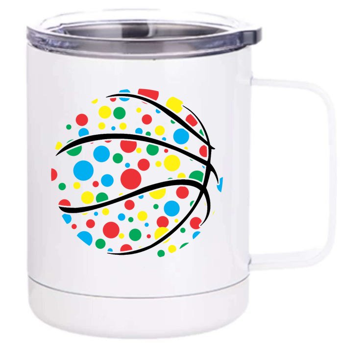 Polka Dots Basketball International Dot Day Front & Back 12oz Stainless Steel Tumbler Cup