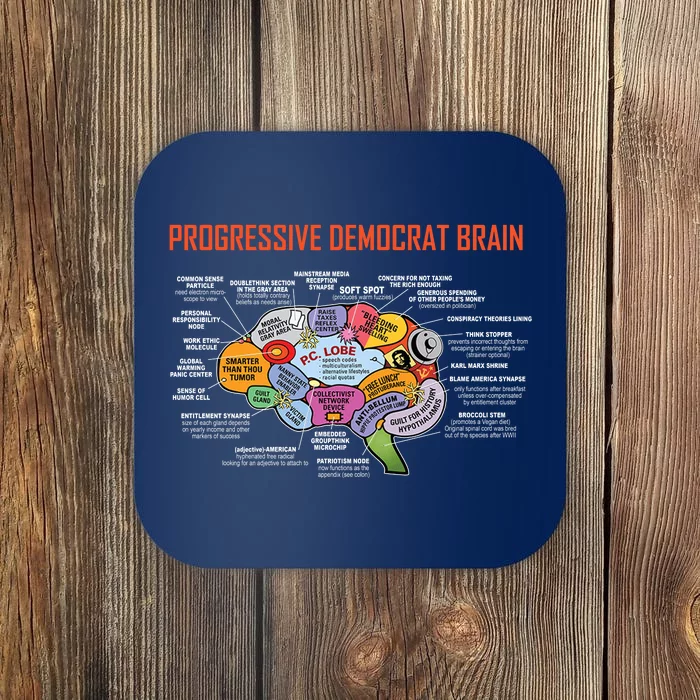 Progressive Democrat Brain Diagram Funny Coaster